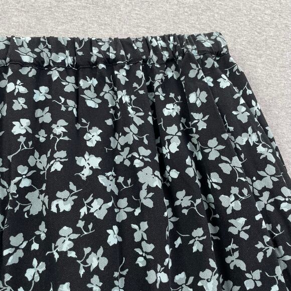 Melrose and Market Floral Maxi Skirt Large Black Blue Elastic Waist Pockets Boho - Picture 15 of 15